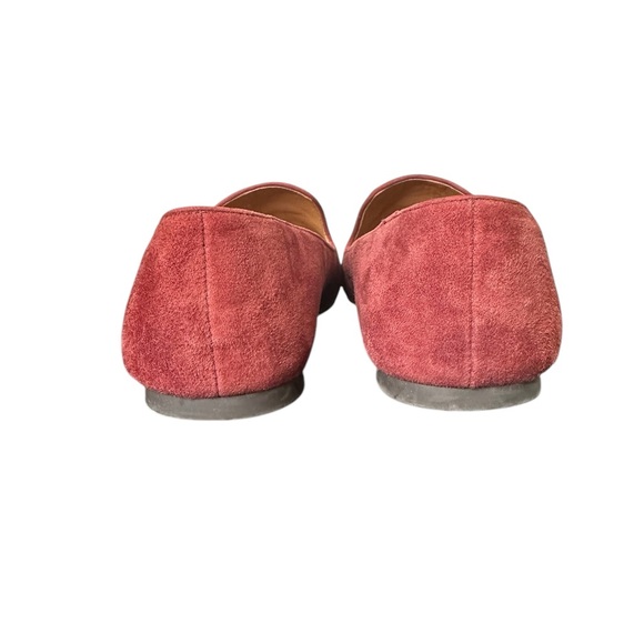 Tory Burch Leigh Rust color Suede Logo Round Toe Slip On Flats Loafers Sz 8.5 - Picture 6 of 10